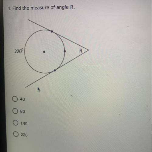 1. Find the measure of angle R.