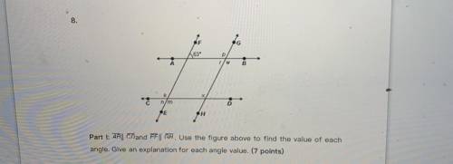 Part I: AA|| Chand FF || GR. Use the figure above to find the value of each

angle. Give an explan