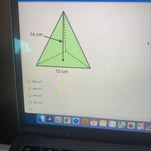 2. What is the volume of the regular pyramid to the nearest whole number?
14 cm
12 cm