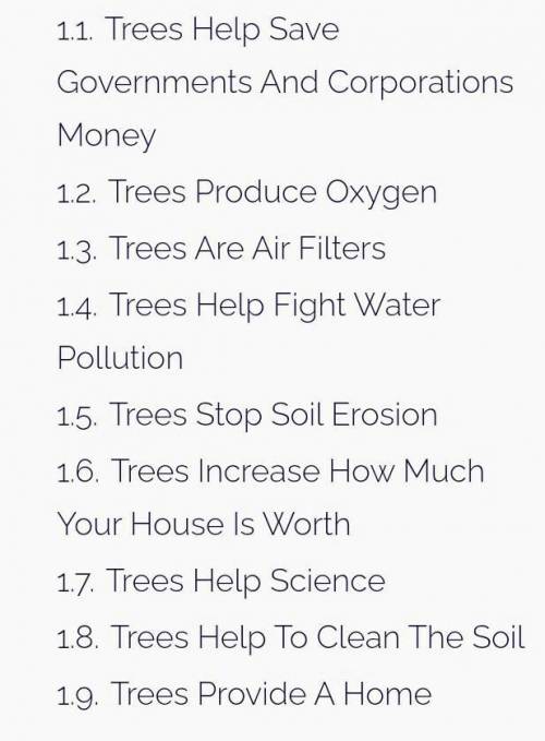 Why are trees important to the environment?
