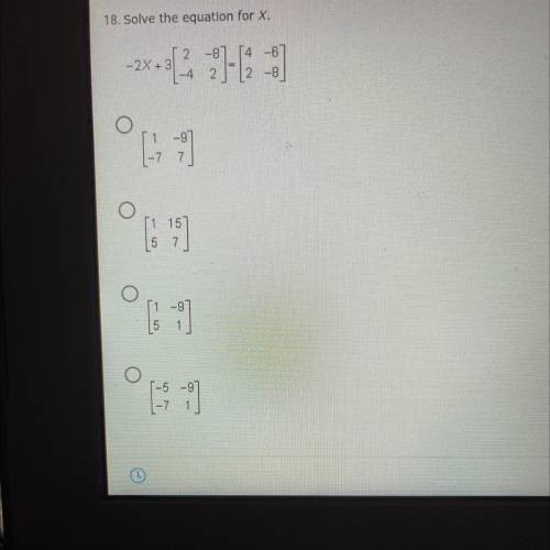 18. Solve the equation for X.