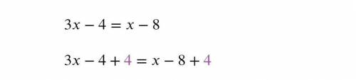 3x -4 = x -8 equation ​