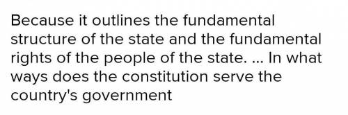 Constitution is considered to be a basic element of a state.Why?​