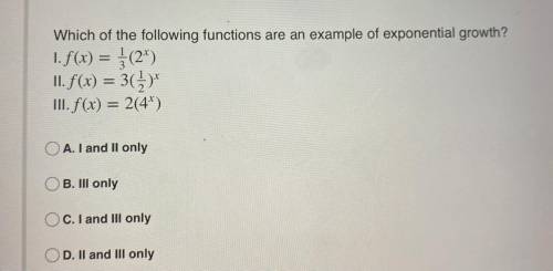 Which of the following functions are an example of exponential growth ?