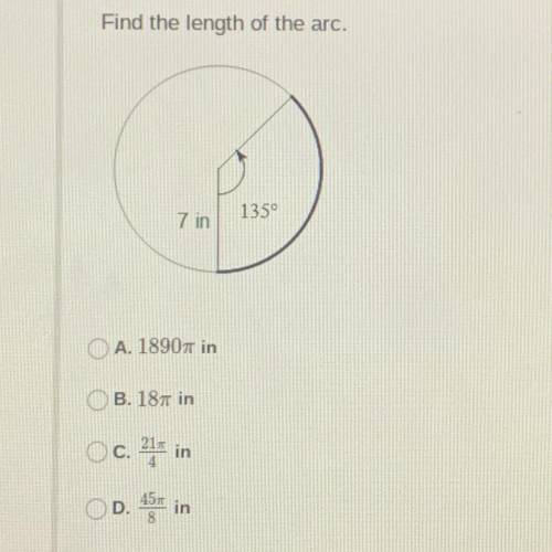 Find the length of the arc.