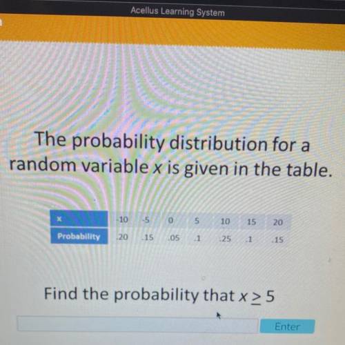 Please help find the probability that x >25.