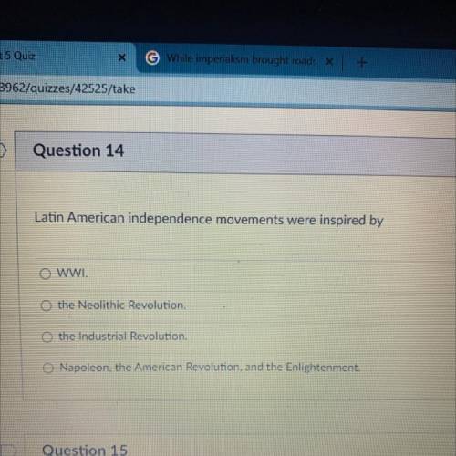 Latin American independence movements were inspired by what?