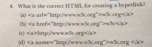 Which is the correct html for creating a hyperlink pls answer