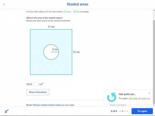Shaded areas ( What is the area of the shaded region? )