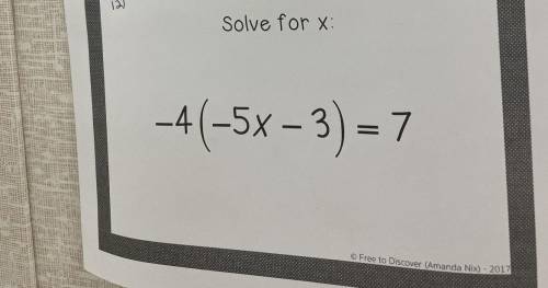 Solve for x please help!