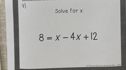 Solve for x . please help also don’t forget to show work