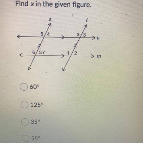 Find x in the given figure.