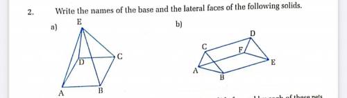 Write the name of the base and lateral faces