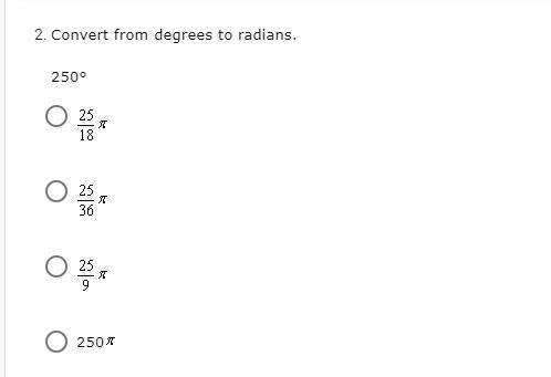 Convert degrees to radians