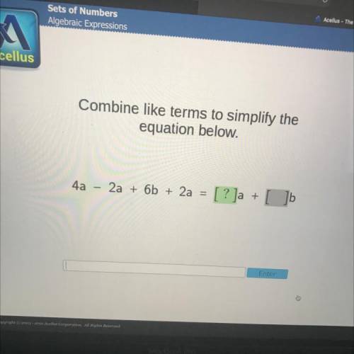 Combine like terms to simplify the
equation below.