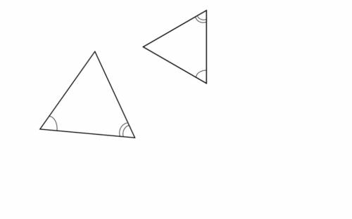 Determine if the triangles below are similar. If they are, give the rule that you used to determine