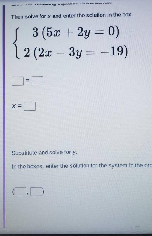 Solve the equation for x and y​