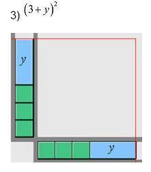 Review #2

Use the algebra tiles to square the following binomials, then combine like terms and wr