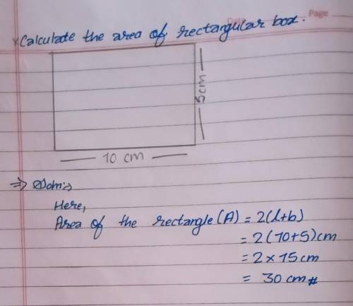 Calculate the area of the following rectangular box.​