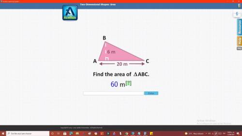 Find the area of abc
6m 20m 60m