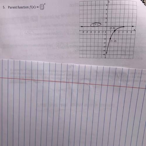Write the exponential function that is represented by the graph given using the parent function f(x