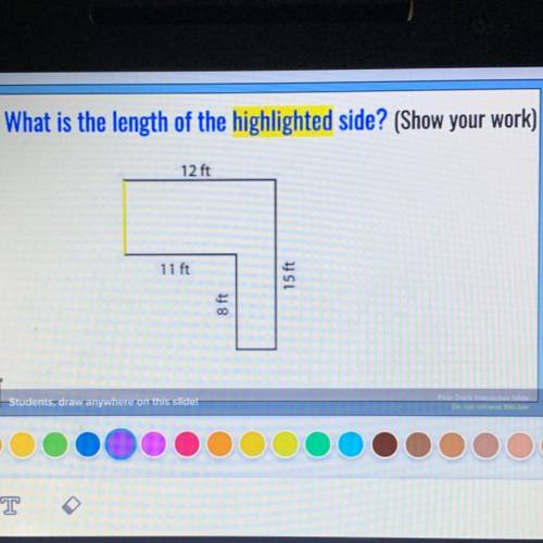 Help please! What is the length of the highlighted side? (Show work)