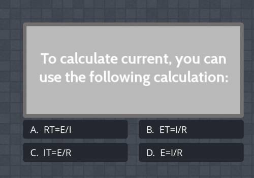 To calculate current you can use the following calculation