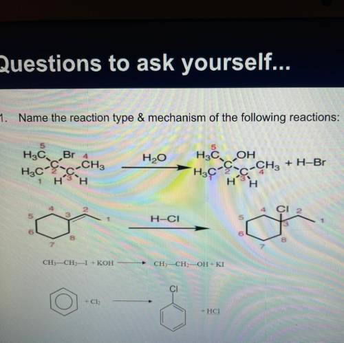 Name the reaction & mechanism of the following reactions: