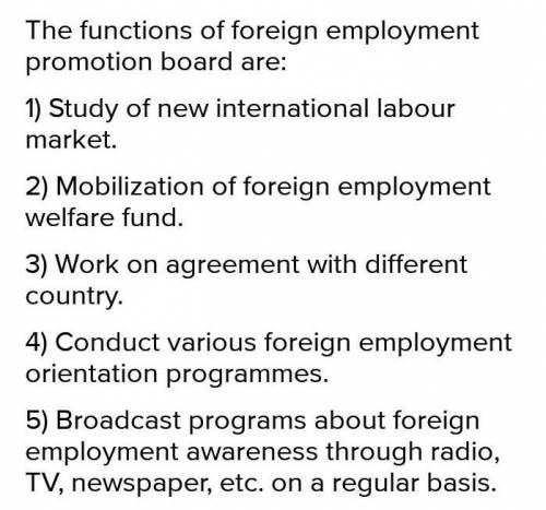 Write any five main function of management board of foreign employment?​