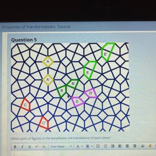 Which pairs of figures in the tessellation are translations of each other?