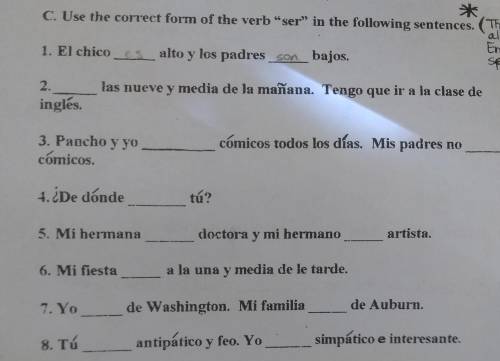 I need help with this question!!!

Use the correct form of the verb ser in the following sentenc