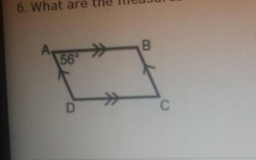What are the measures of other angles of parallelograms 56
