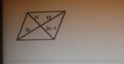 Determine the value of x and y that would make a parallelogram 3x-1