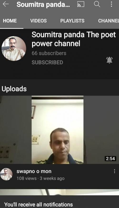 https://youtub.com/channel/UCwG7ZXUg5uUoN9NlyXe-uhA please subscribe my father's YouTub channel Soum