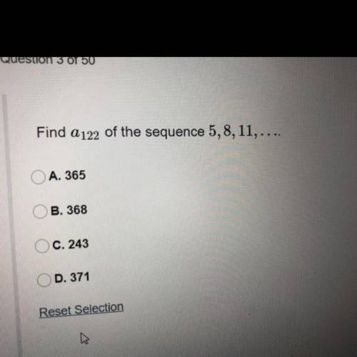 Find a 122 of the sequence 5, 8, 11, ....