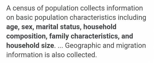 Describe any four features of census​