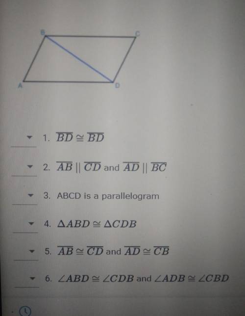 HELP WILL MARK BRAINLIEST !!! given ABCD is a parallelogram Prove AB=CD and AD=CD