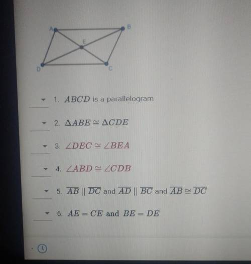 Given abcd is a parallelogram prove diagonals bisect each other (AE=CE and BE=DE)

(from prove par