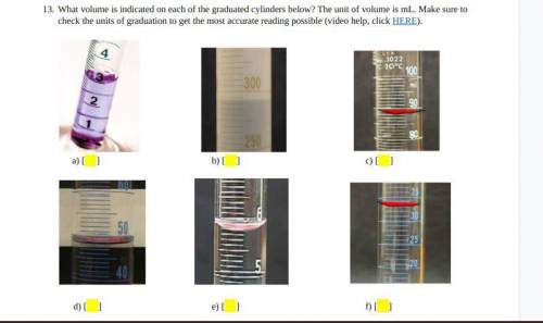 Plsss help me :(((

What volume is indicated on each of the graduated cylinders below? The unit of