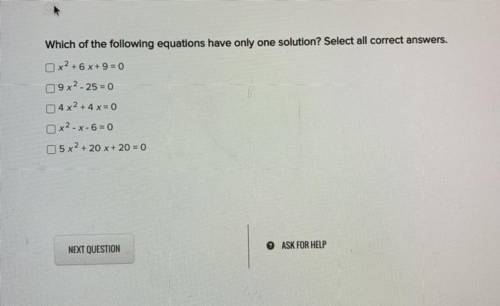Which of the following equations have only one solution?