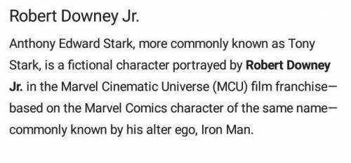 Who is Tony stark? not less than 30 words​