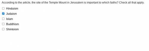 According to the article, the site of the Temple Mount in Jerusalem is important to which faiths? C