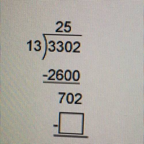 What number should be placed in the box to help complete the division calculation?