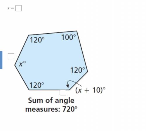 Find the value of x. Then find the angle measures of the polygon.