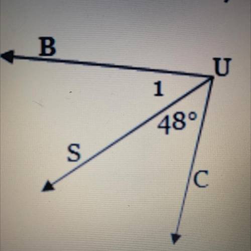 “Find the measure of angle 1 if angle CUB=78. Name the special pair of angles formed.”