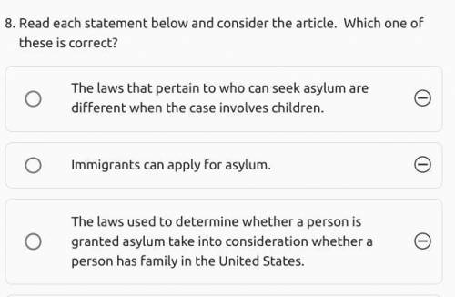 Read each statement below and consider the article. Which one of these is correct?