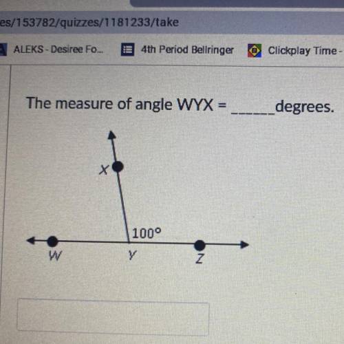 The measure of angle WYX =
degrees.
1000
w