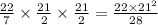 \frac{22}{7}  \times  \frac{21}{2}  \times  \frac{21}{2}  =   \frac{22 \times  {21}^{2} }{28}