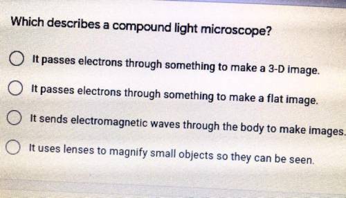 Which describes a compound light microscope