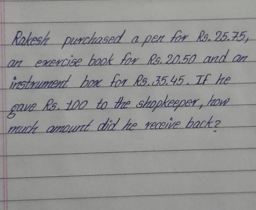 Sorry for my bad handwriting ​